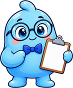 Margaux, a way too polite blob mascot